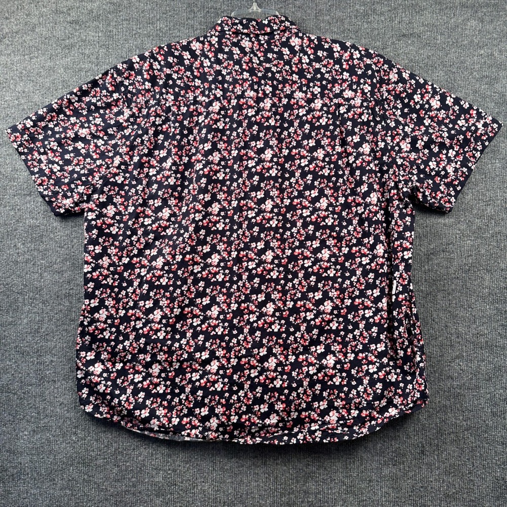 Gentlemen's Outfitters Mens 2XL Navy Floral 100% Cotton Short Sleeve Button Down - Picture 3 of 10